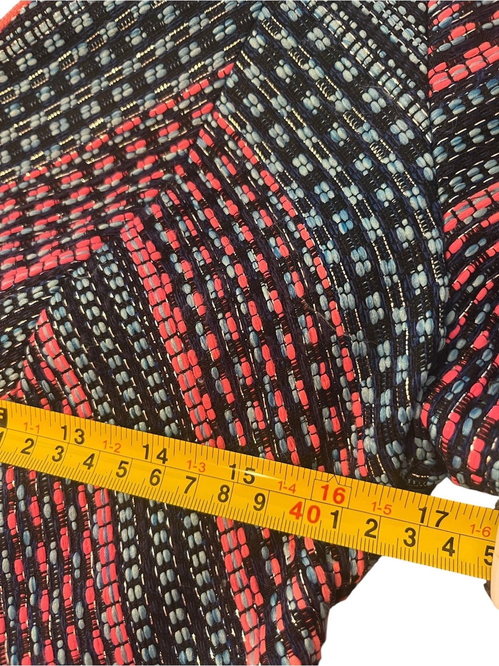 Shoshanna Laisa Tweed Dress Chevron Pattern V‑Neck Short Sleeve Sz 10 - Picture 9 of 11